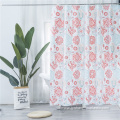 PEVA custom printing flower design shower curtain